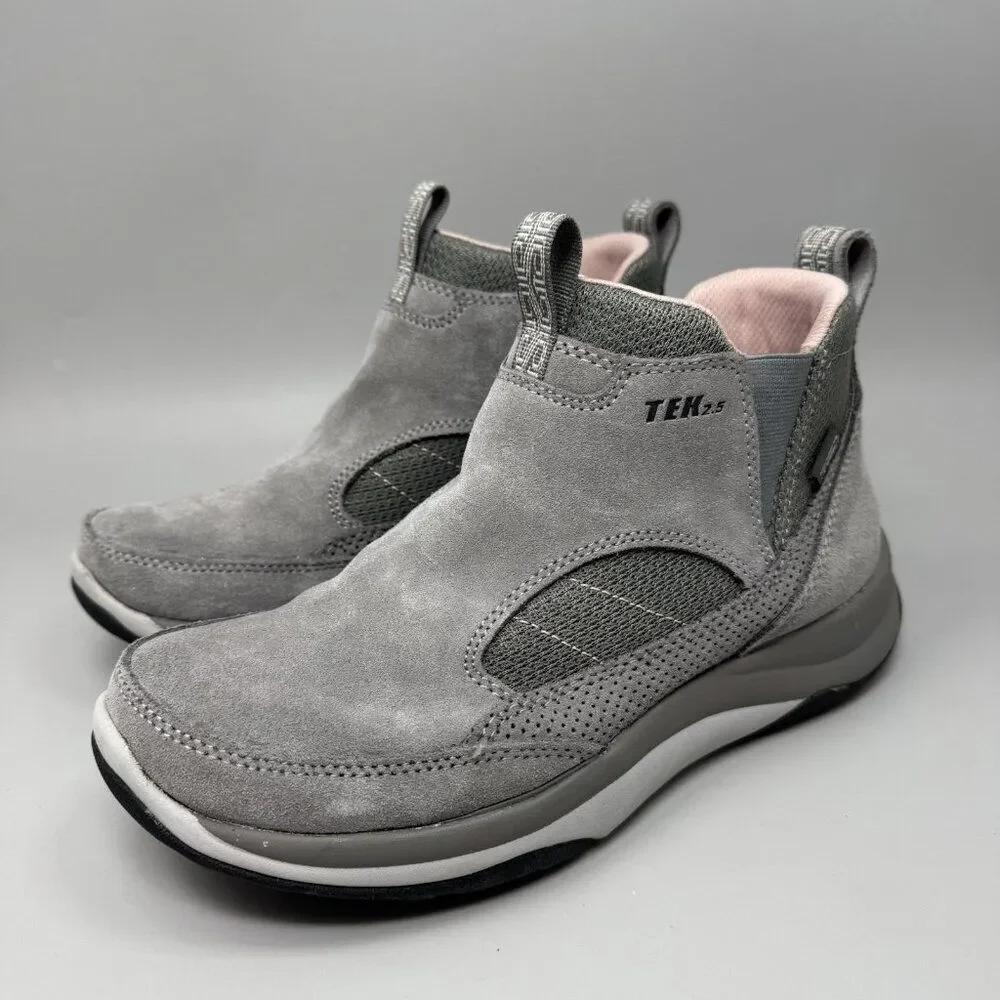 LL BEAN WOMEN'S  TEK 2.5 PULL-ON WINTER BOOT/SNEAKERS Size 7 Gray Pink Insulated